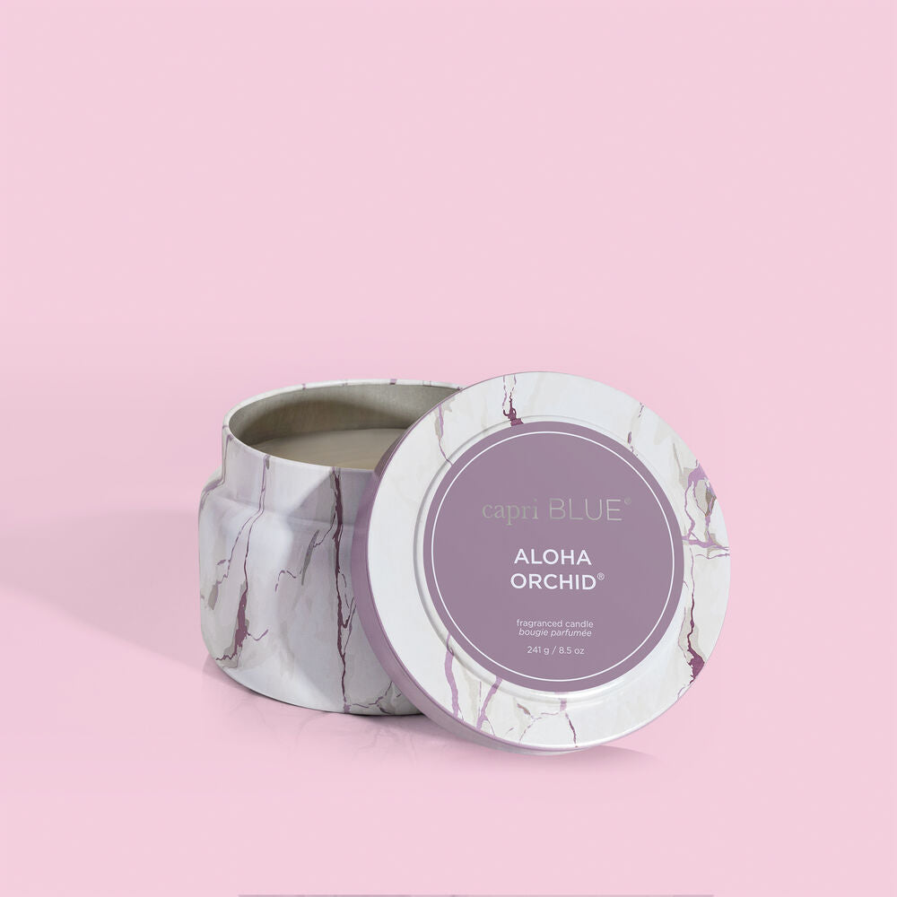 Aloha Orchid Modern Marble Printed Travel Tin