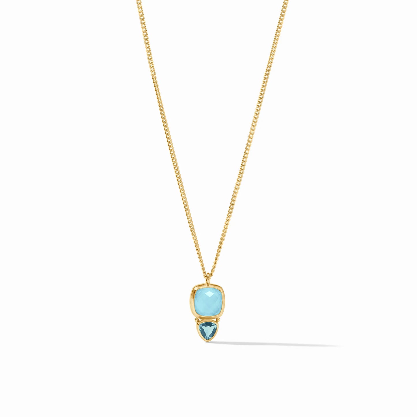 Aquitaine Duo Delicate Necklace- Iridescent Capri Blue