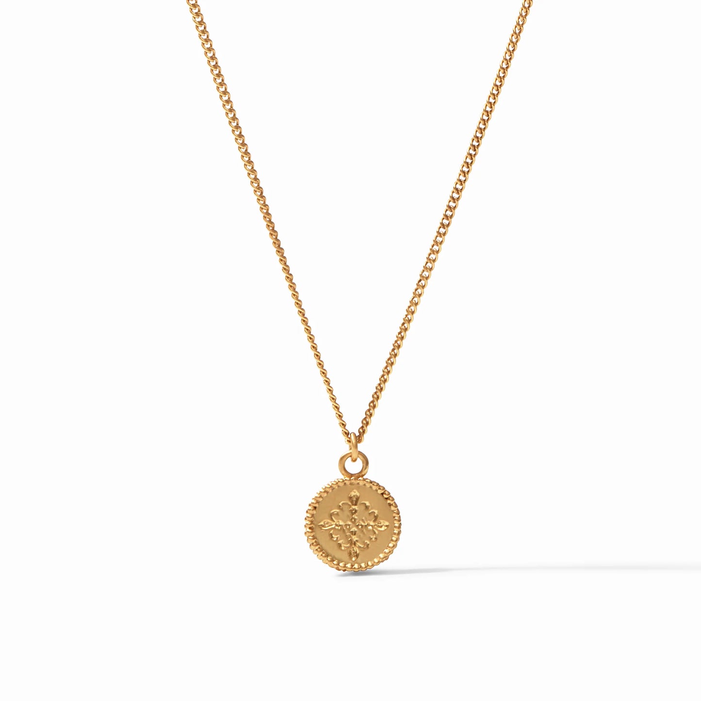 Fleur-de-Lis Solitaire Necklace- Iridescent Peony Pink