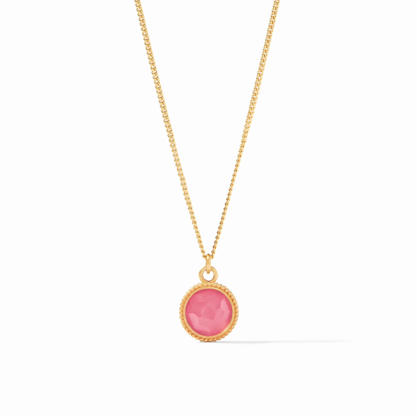 Fleur-de-Lis Solitaire Necklace- Iridescent Peony Pink