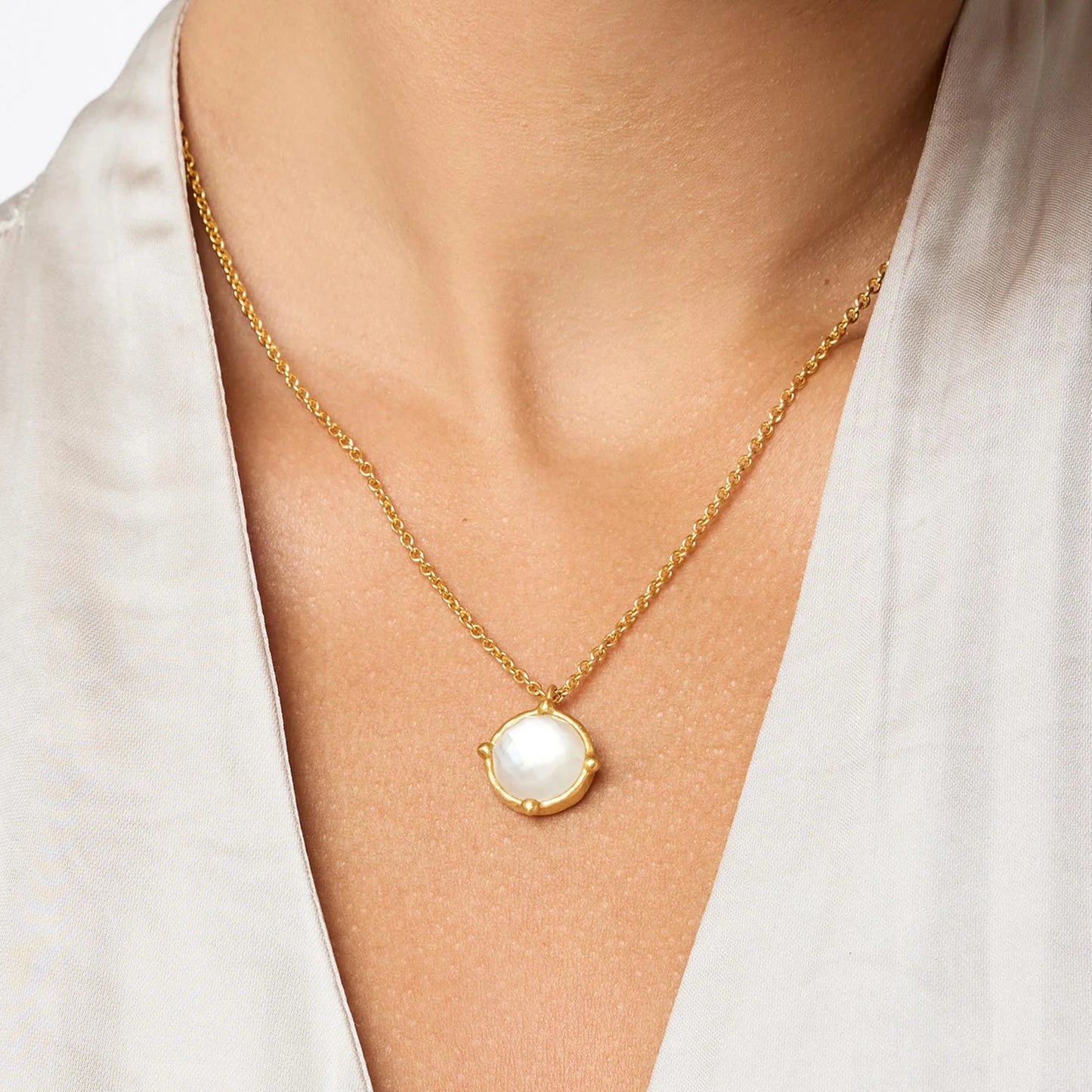 Honeybee Solitaire Necklace- Iridescent Clear Crystal