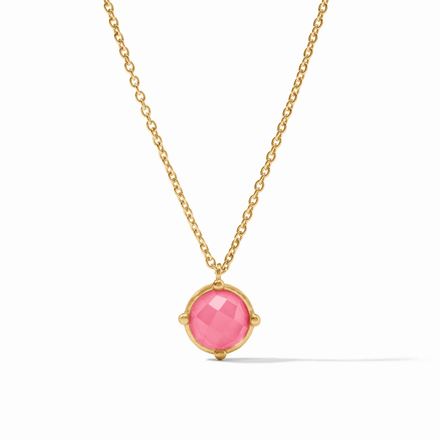 Honeybee Solitaire Necklace- Iridescent Peony Pink