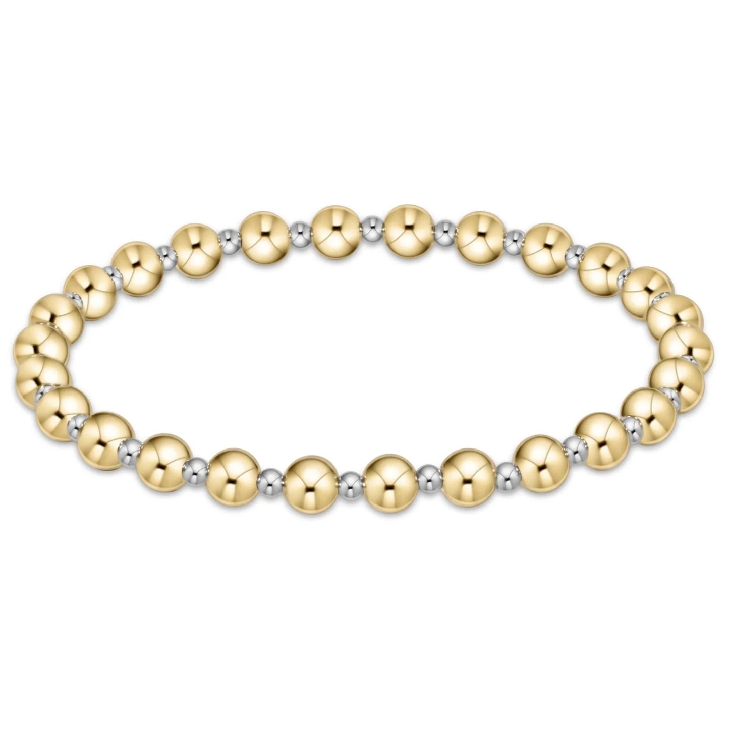 Classic Grateful Pattern 5mm Bead Bracelet - Mixed Metal
