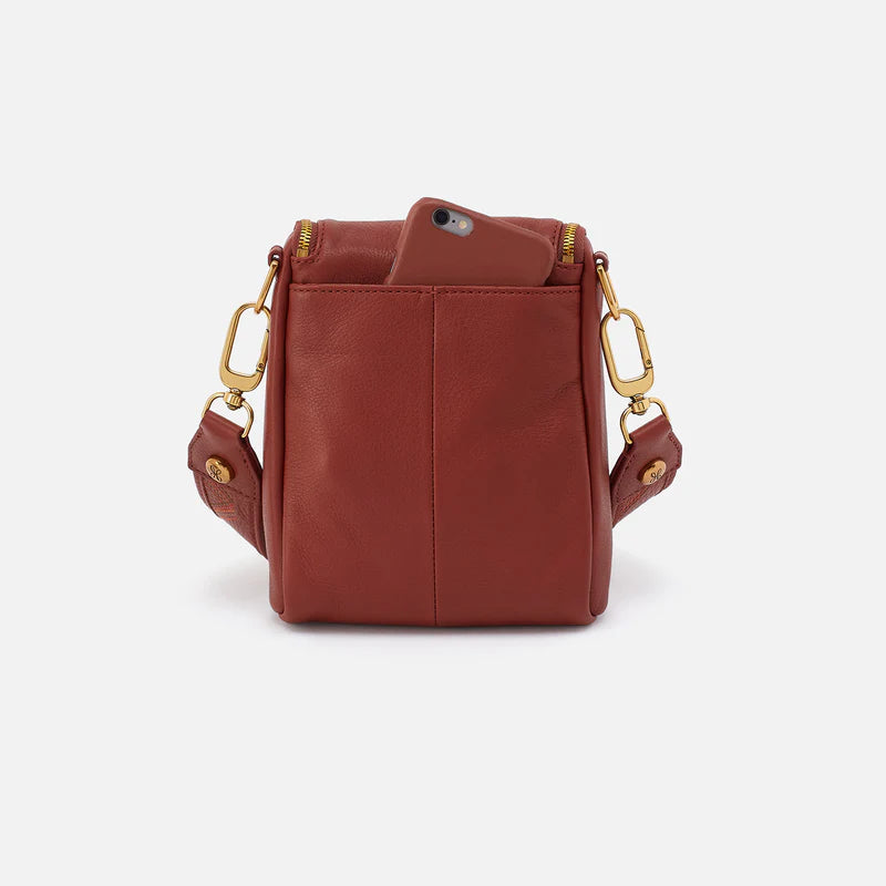 Fern Crossbody In Pebbled Leather- Rust