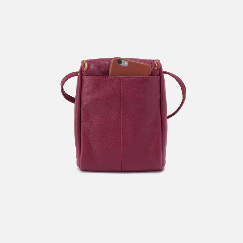 Fern Crossbody In Pebbled Leather- Winter Orchid