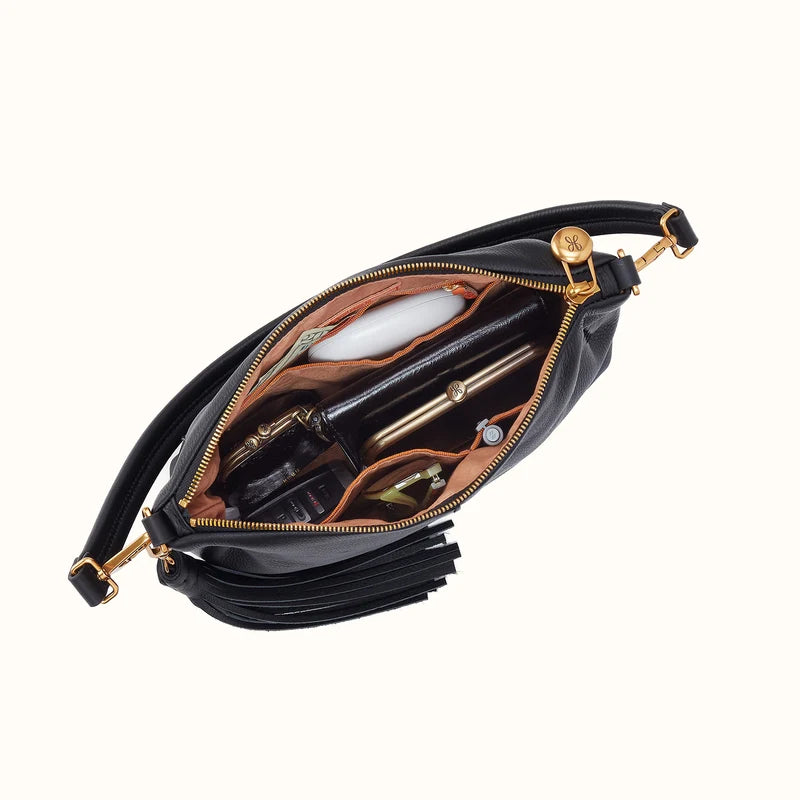 Kori Crossbody Shoulder in Pebbled Leather- Black