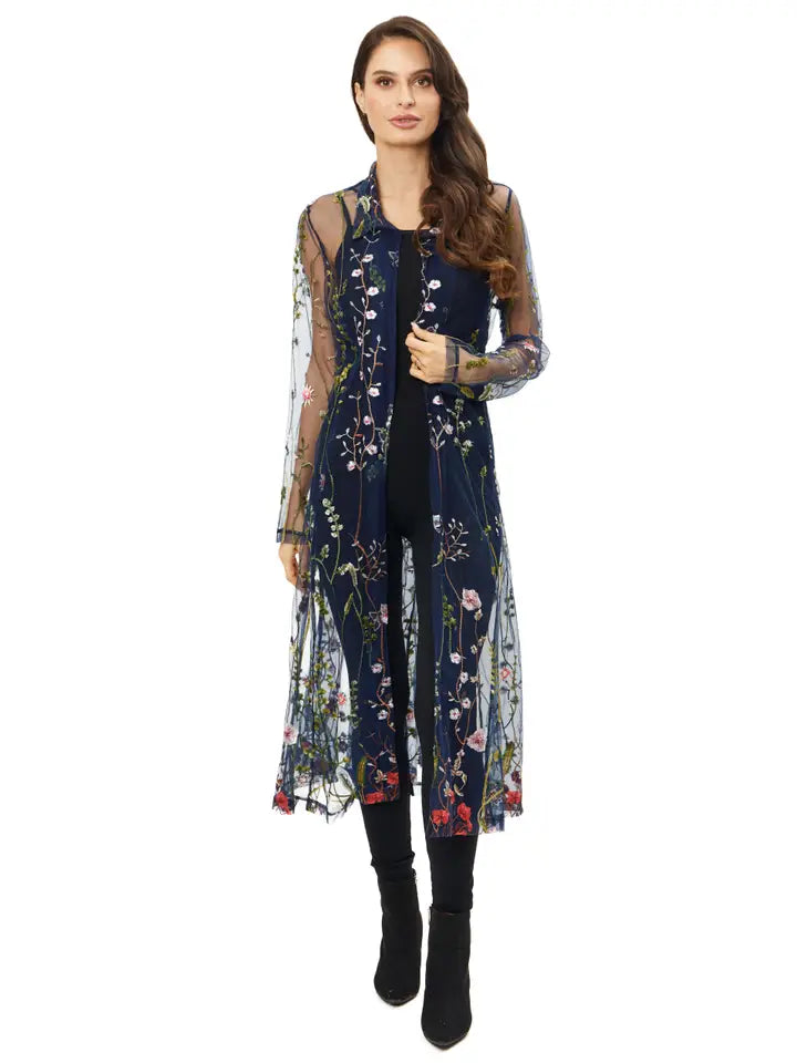 Multi Color Long Sheer Duster
