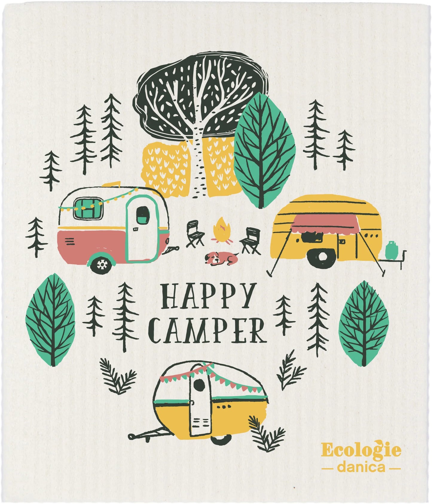 Happy Camper Swedish Sponge Cloth