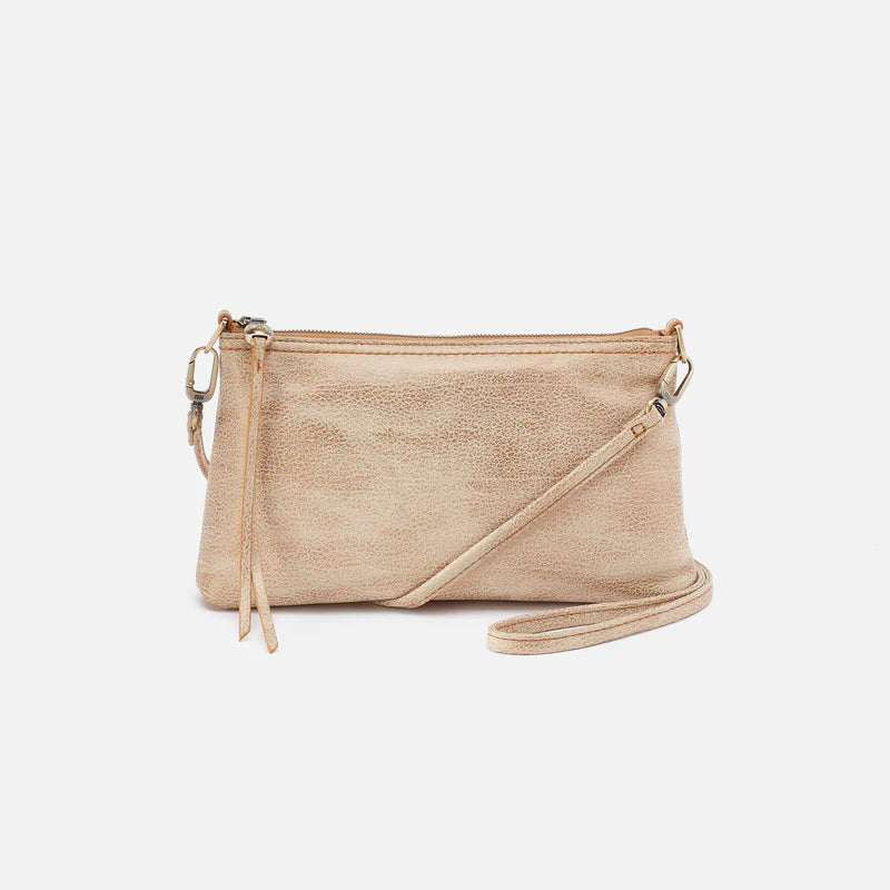 Darcy Crossbody In Metallic Leather- Gold Leaf