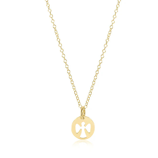 egirl 14" Necklace Gold - Guardian Angel Small Gold Disk