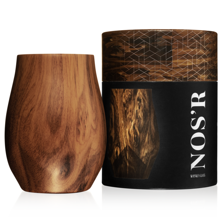Nos'r Insulated Whiskey Nosing Glass- Walnut