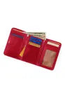 Jill Trifold Wallet In Polished Leather- True Red