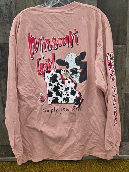 Missouri Girl Cow Print Long Sleeve