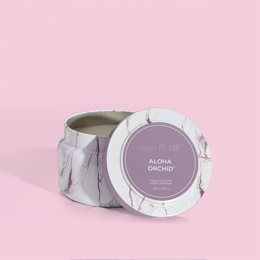 Aloha Orchid Modern Marble Printed Travel Tin