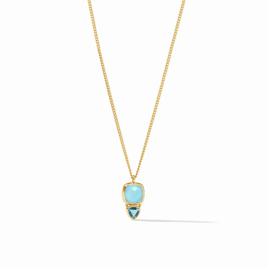 Aquitaine Duo Delicate Necklace- Iridescent Capri Blue