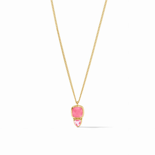 Aquitaine Duo Delicate Necklace- Iridescent Peony Pink