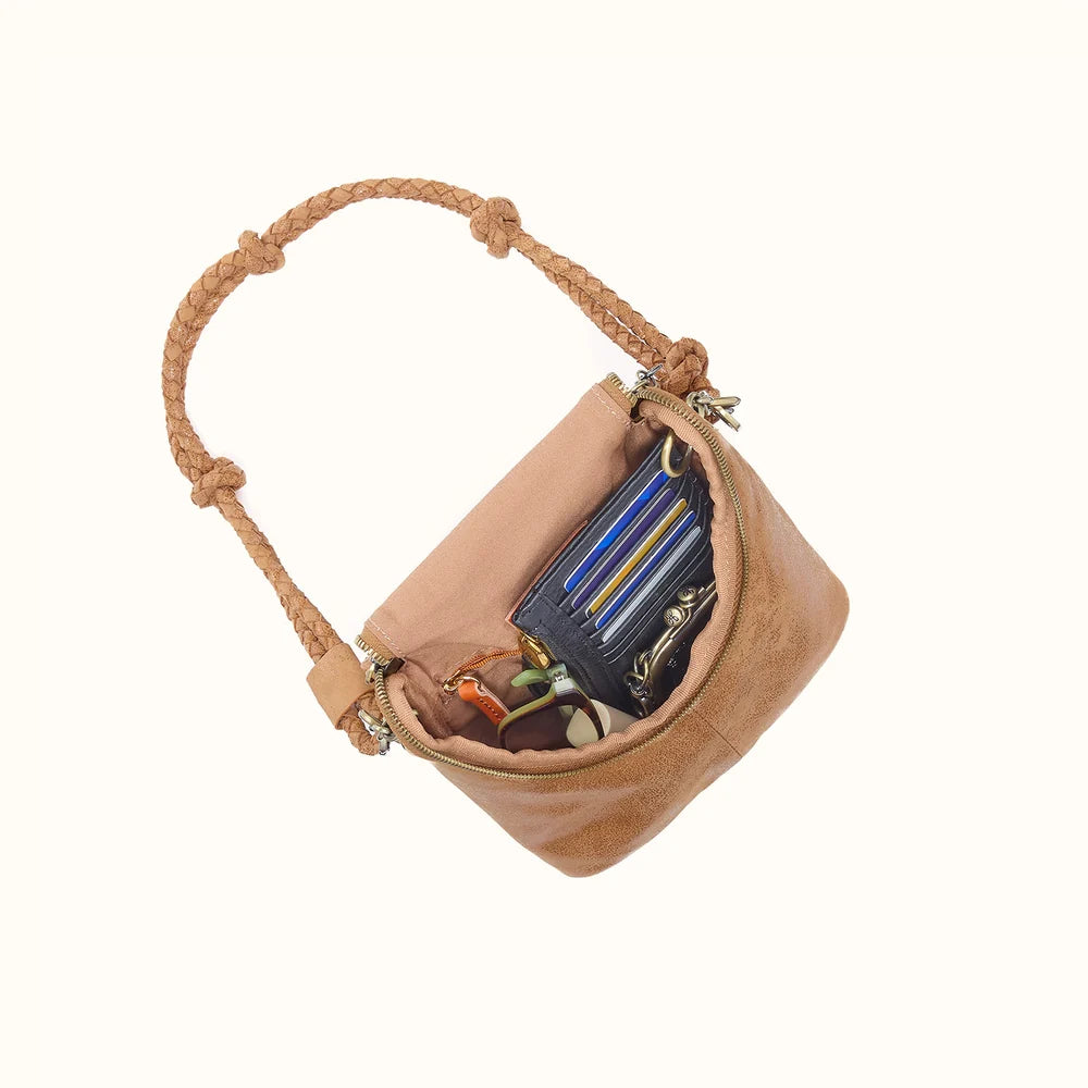Fern Duo Crossbody in Buffed Leather- Whiskey