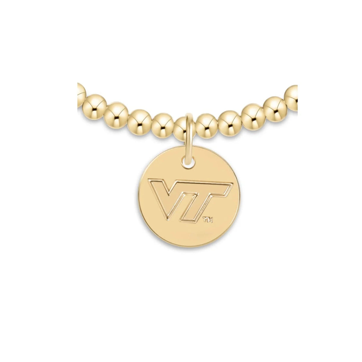 ecollegiate Classic Gold 3mm Bracelet - Virginia Tech Disc