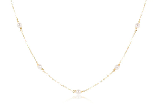 15" Choker Simplicity Chain Gold - 4mm pearl
