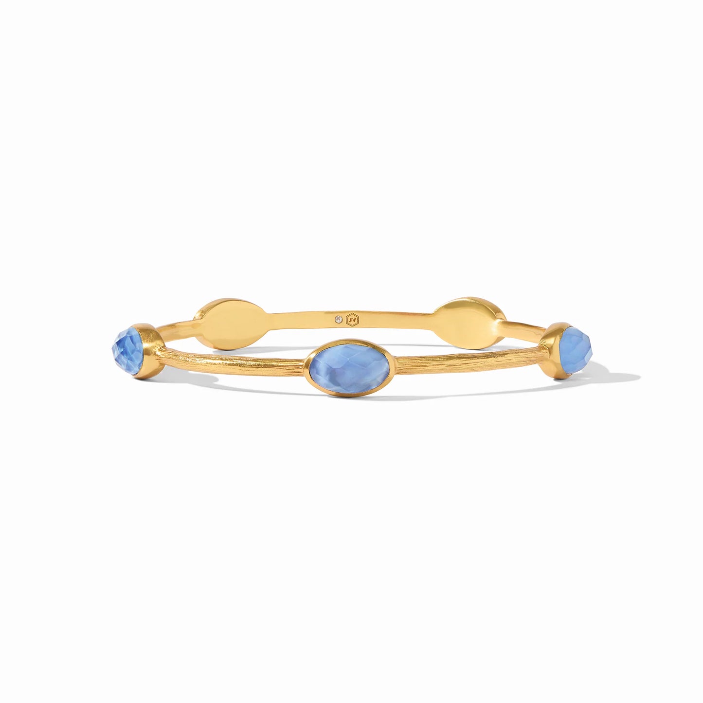 Ivy Stone Bangle- Iridescent Chalcedony Blue