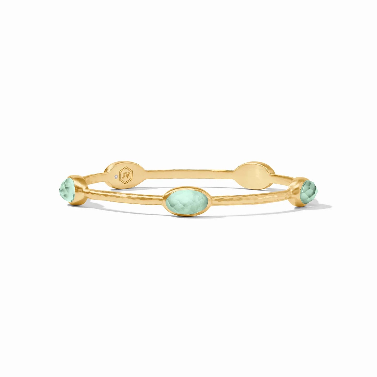 Ivy Stone Bangle- Iridescent Aquamarine Blue