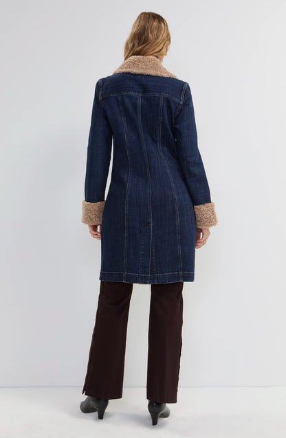 Sherpa Trimmed Notch Collar Jacket