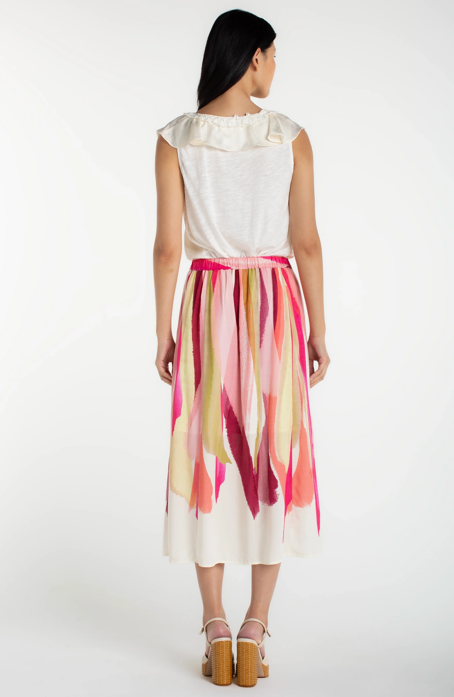 Pull On Woven Maxi Skirt