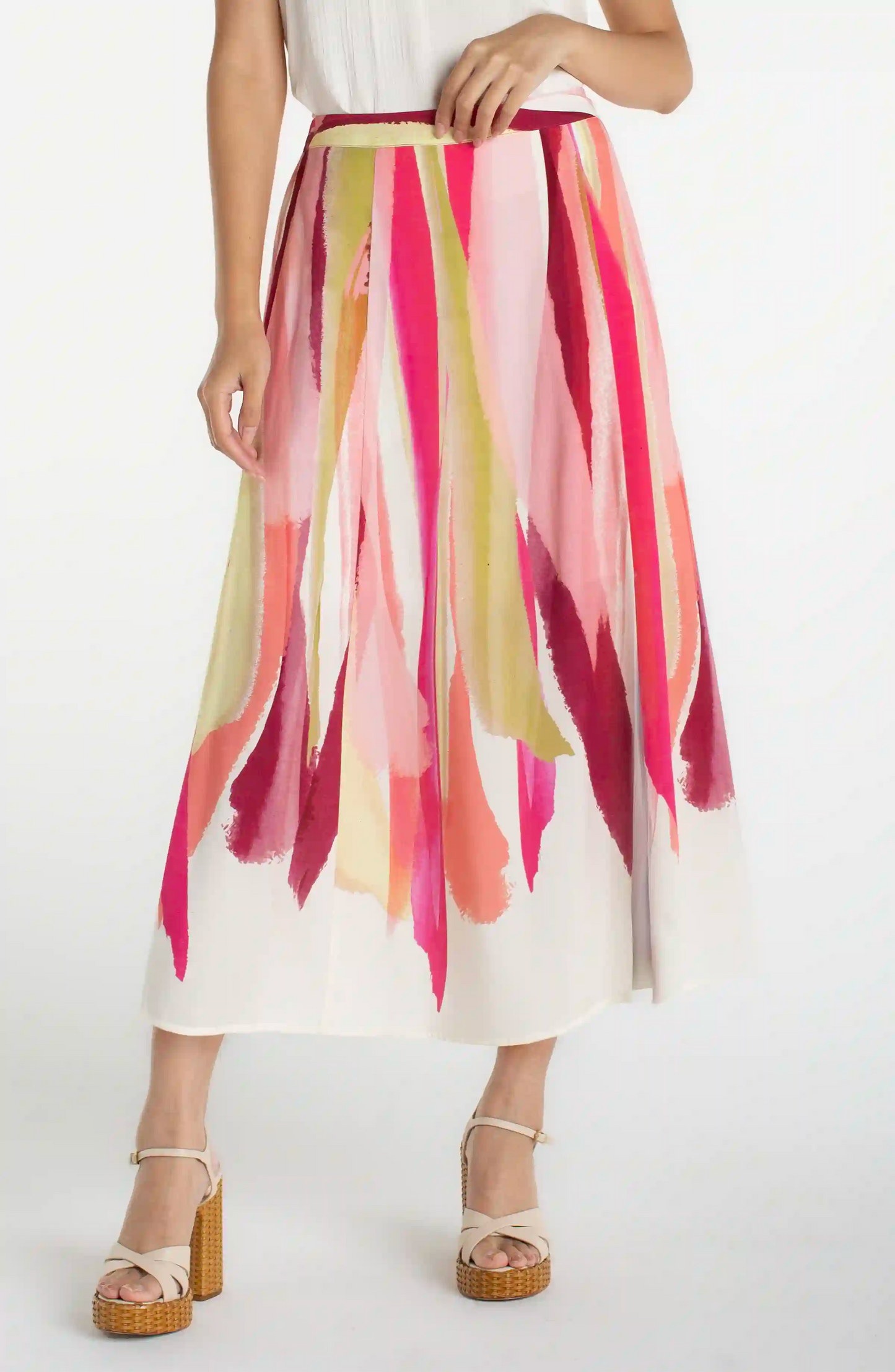 Pull On Woven Maxi Skirt