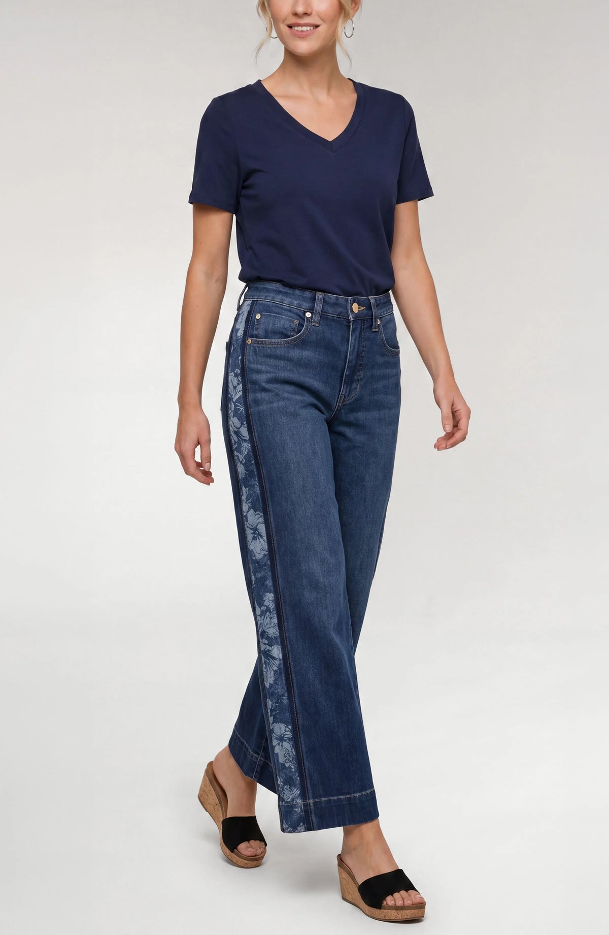 Stride Wide Leg W/ Jacquard Blocking