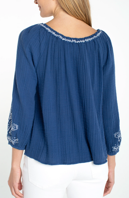 3/4 Sleeve Woven Top