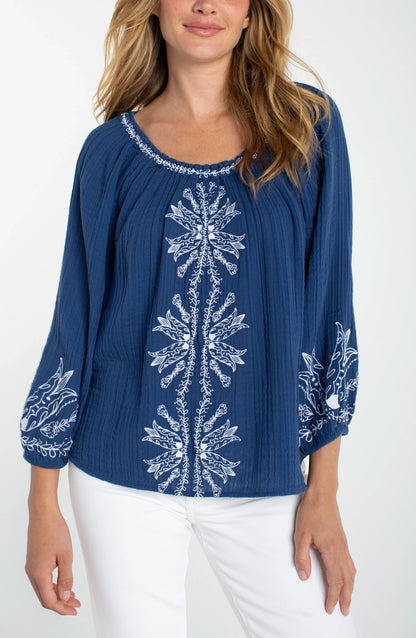 3/4 Sleeve Woven Top