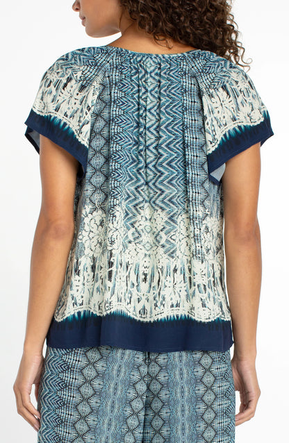 Woven Top With Front Tie