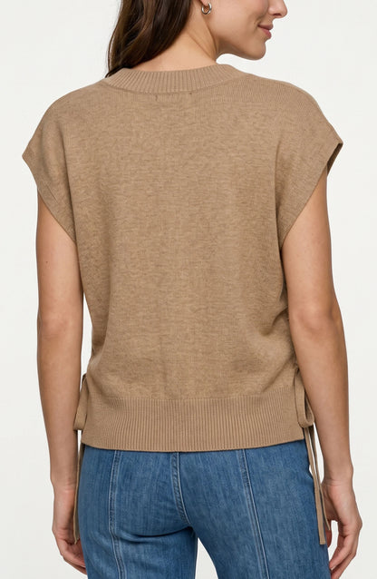 V-neck Dolman Sweater W/ Ties