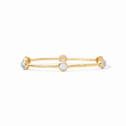 Milano Luxe Bangle- Iridescent Chalcedony Blue