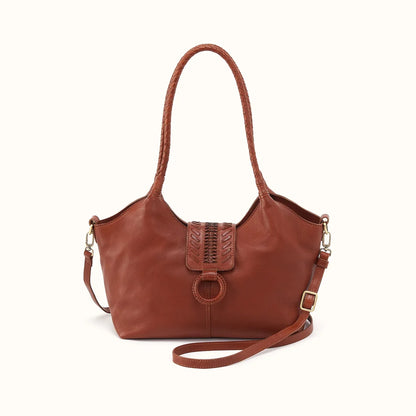 Foundery Small Tote in Washed Leather- Kindling Brown