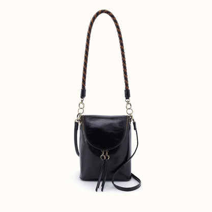 Fern Duo Crossbody in Pebbled Leather- Black