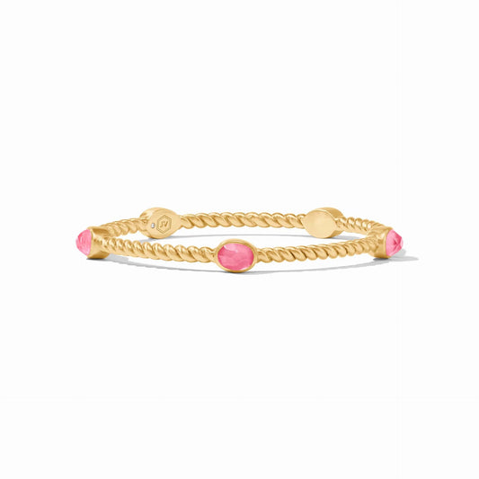 Nassau Stone Bangle- Iridescent Peony Pink