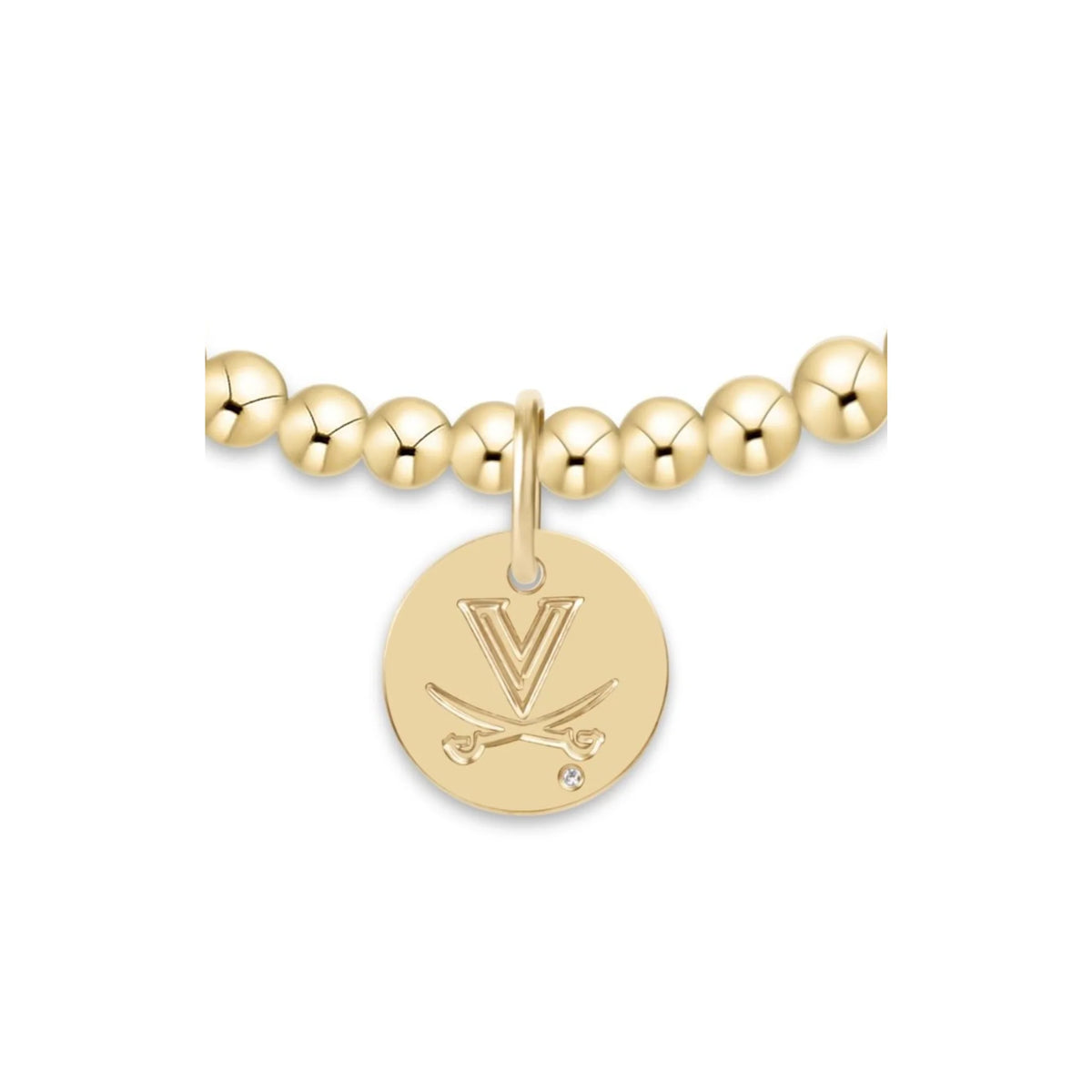 ecollegiate Classic Gold 3mm Bracelet - University of Virginia Disc