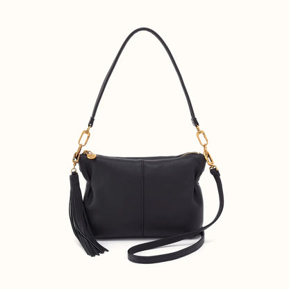 Kori Crossbody Shoulder in Pebbled Leather- Black