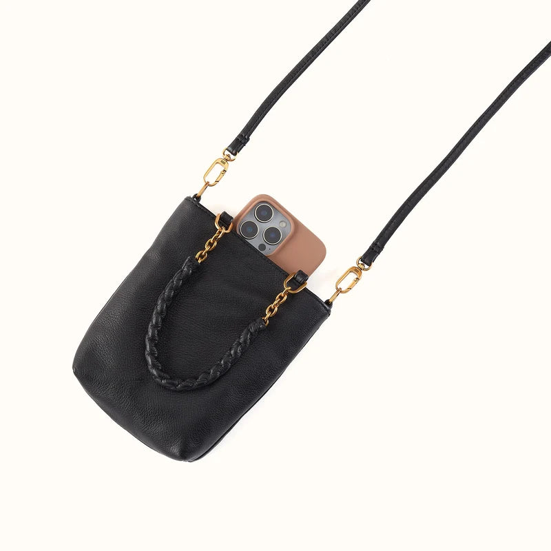 Tennessee Mini Bag in Pebbled Leather- BlACK