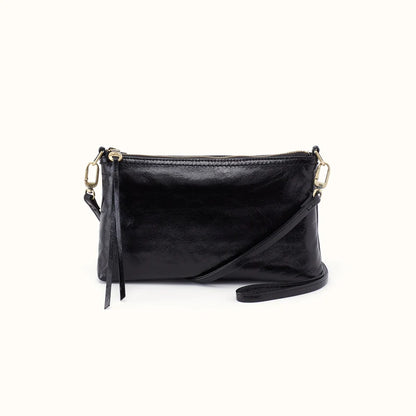 Darcy Carry-All Crossbody in Polished Leather- Black
