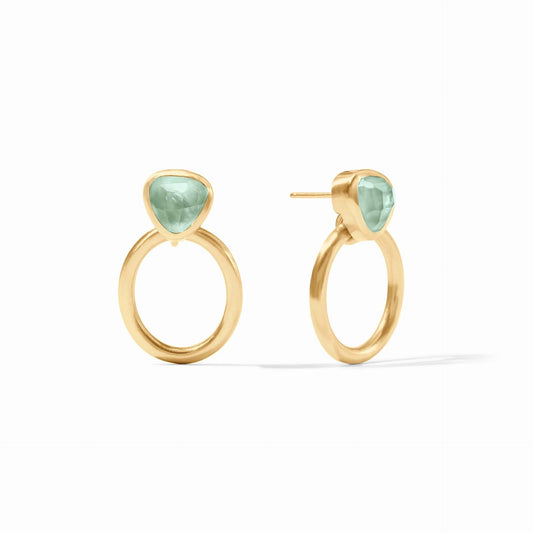 Aquitaine Demi Doorknocker Earring- Iridescent Aquamarine Blue