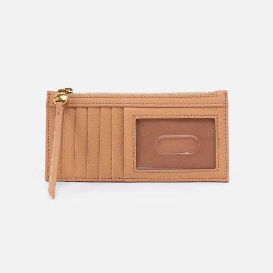 Carte Card Case In Pebbled Leather- Sandstorm