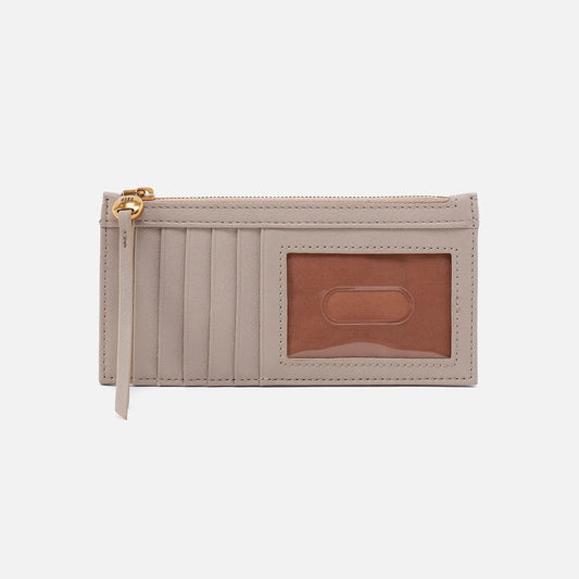 Carte Card Case In Pebbled Leather- Taupe