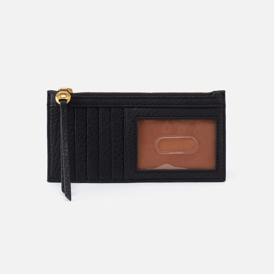 Carte Card Case In Pebbled Leather- Black