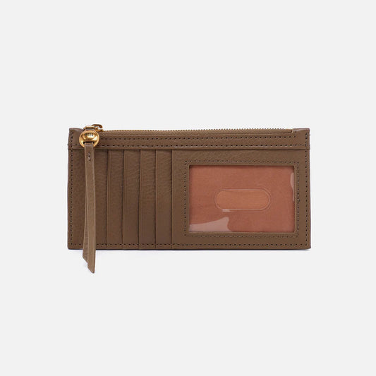 Carte Card Case In Pebbled Leather- Dark Elm