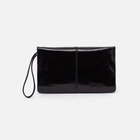 Evolve Wristlet- Polished Leather Black