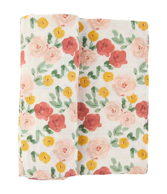 Floral Muslin Swaddle Blanket