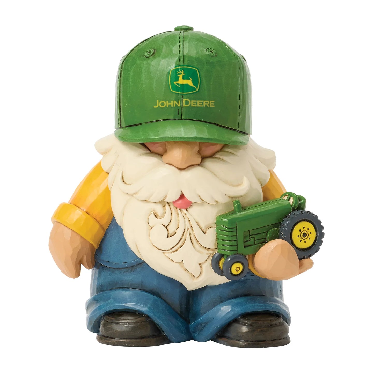 Gnome Holding Tractor Figurine