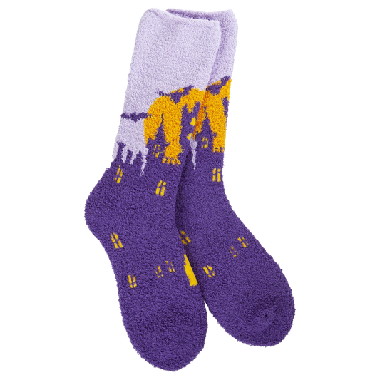 Halloween Cozy Crew Socks- Haunted Hotel